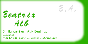 beatrix alb business card